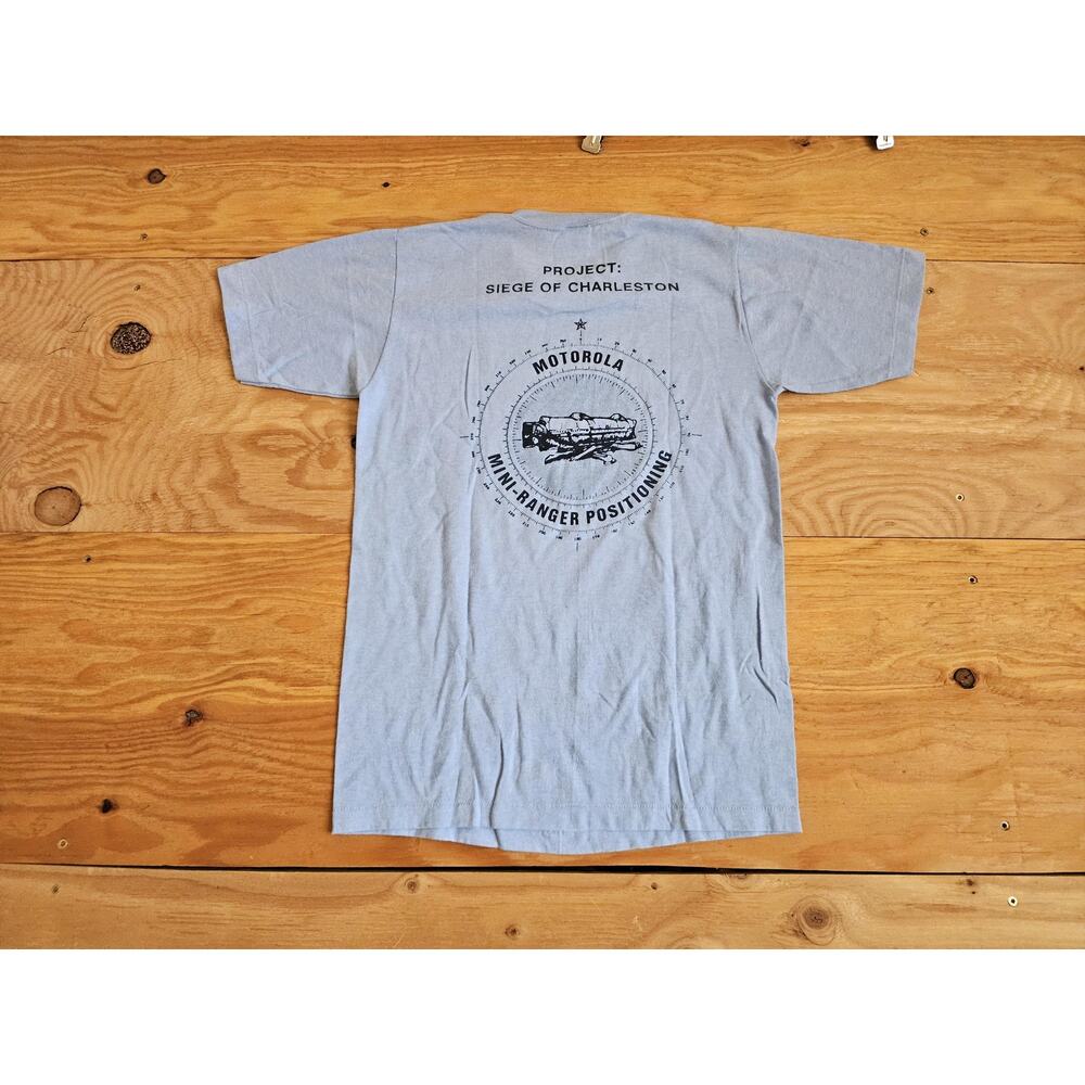 80s Numa Siege of the Charleston Motorolla Blue Double Sided Sportswear Sz S
